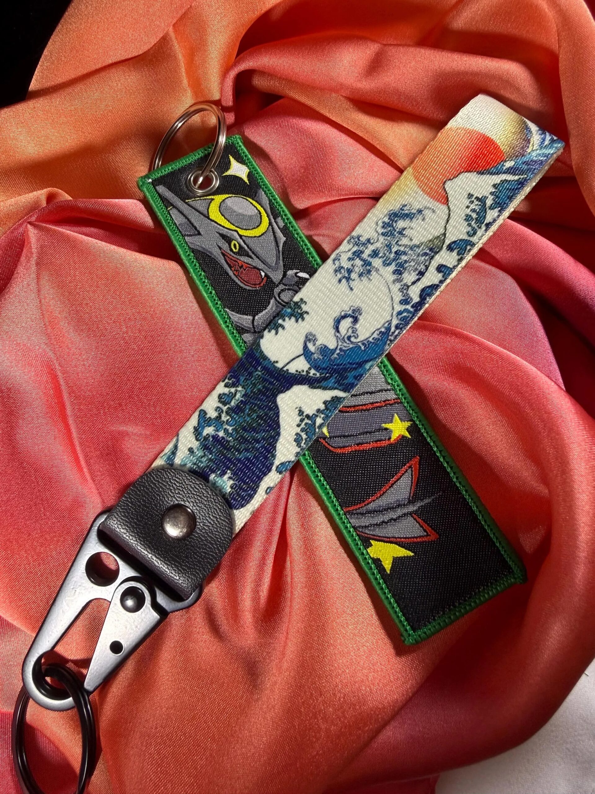 Wave Key Strap - Rising Sun Woven Fabric
